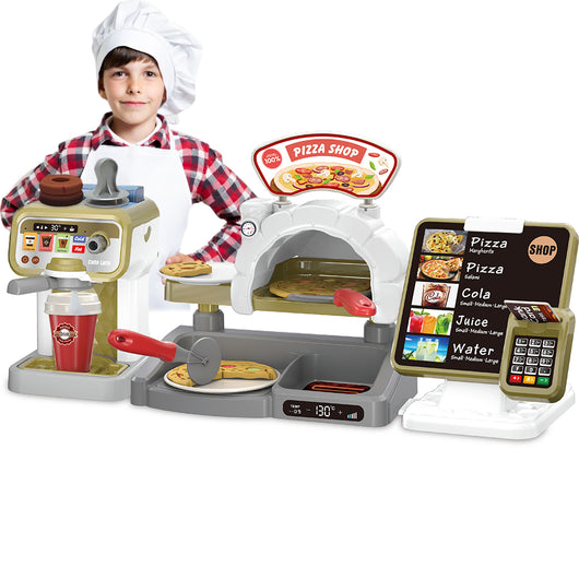 Playset per Bambini Pizzeria con Registratore di Cassa e Forno Set Ristorante