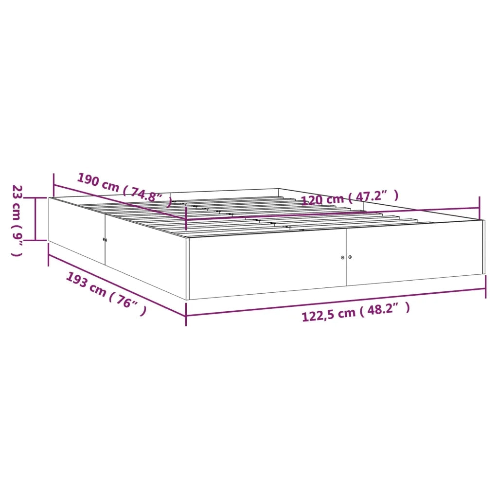 Giroletto-Struttura Letto in Legno Massello 120x190 cm Small Double 775665