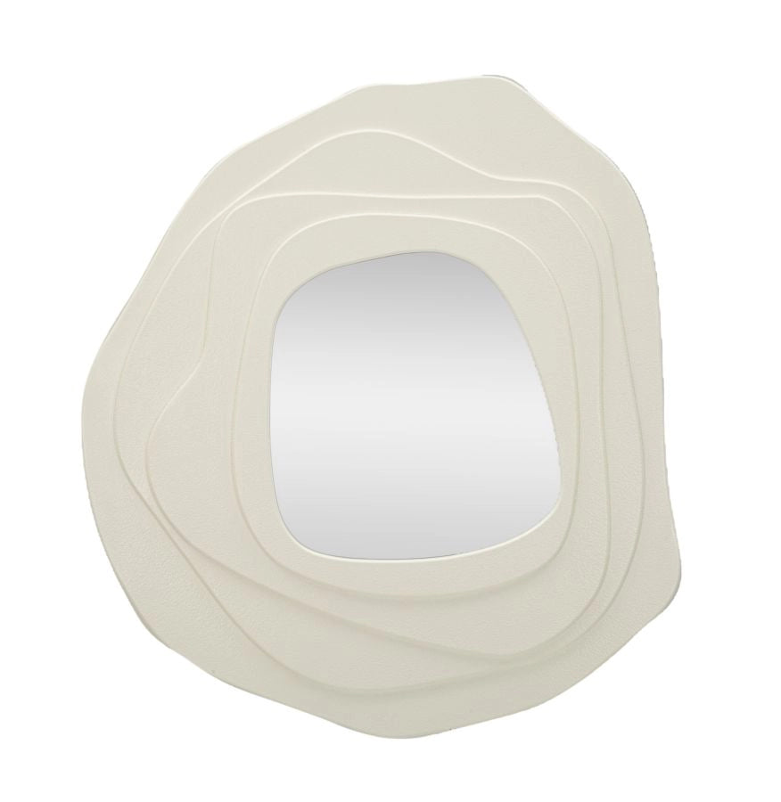 Specchio da Muro Dalia Bianco 90x4x97 cm in MDF e Specchio Bianco