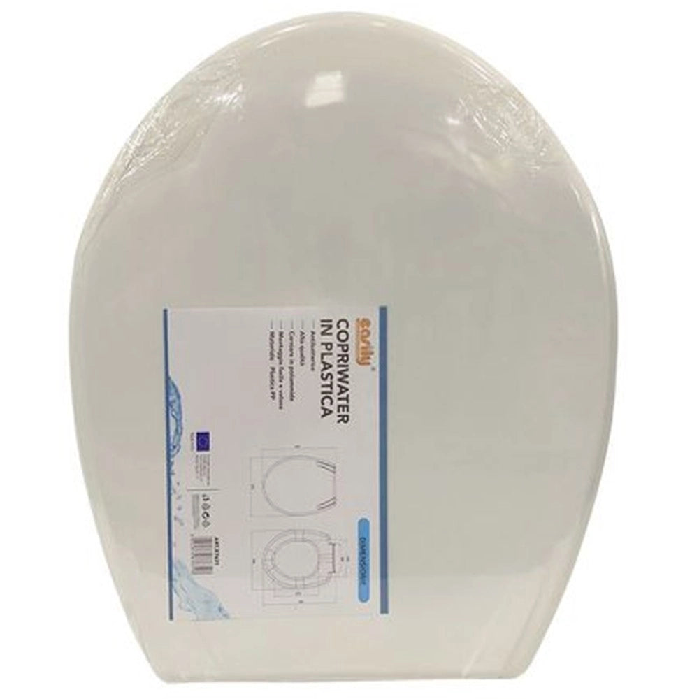 Trade Shop - Copriwater Coprivaso Sedile Wc Water Bagno In Plastica Magnolia Bianco 87631 -