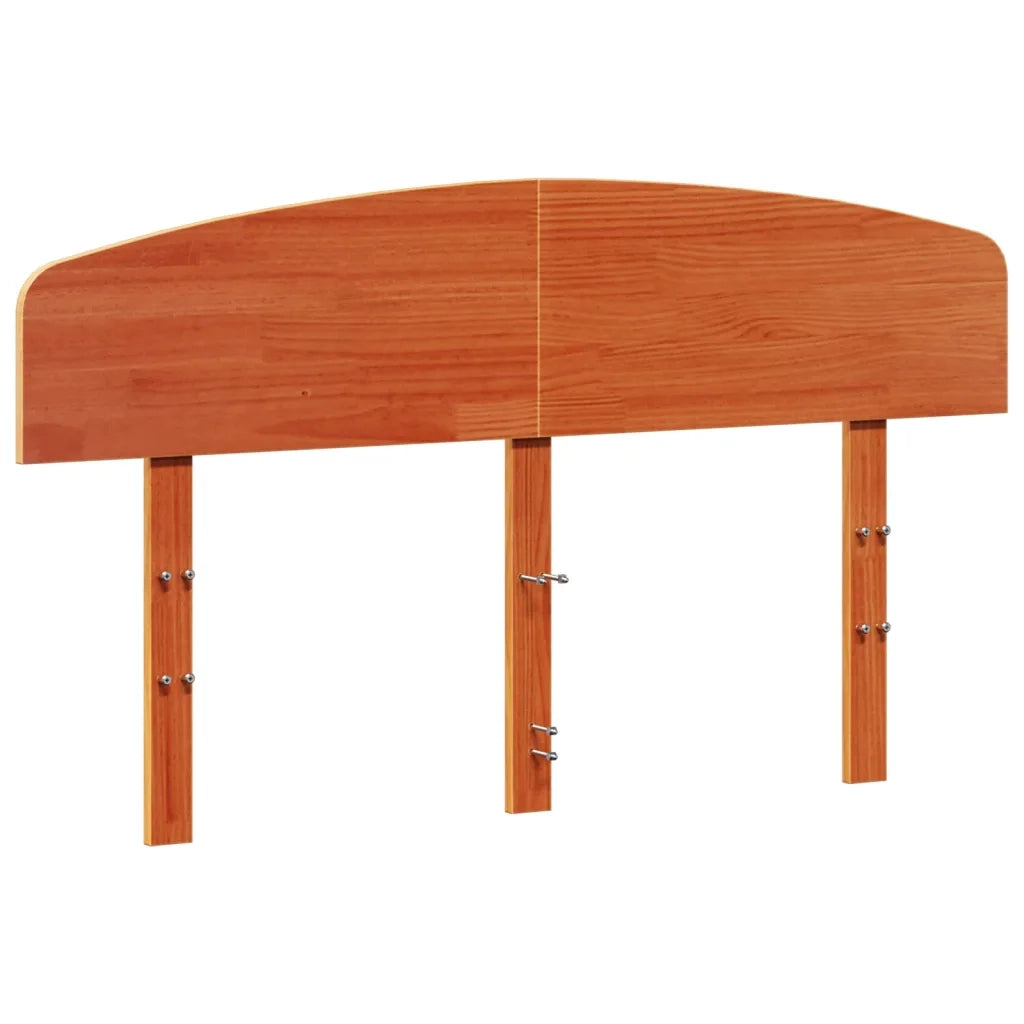 Testiera Marrone Cera 150 cm in Legno Massello di Pino 842501