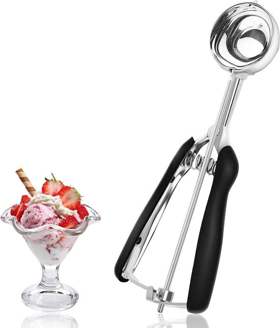Spazzola in acciaio inossidabile - ideale per gelato e biscotti - 1 pezzo - nero - diametro 5 cm