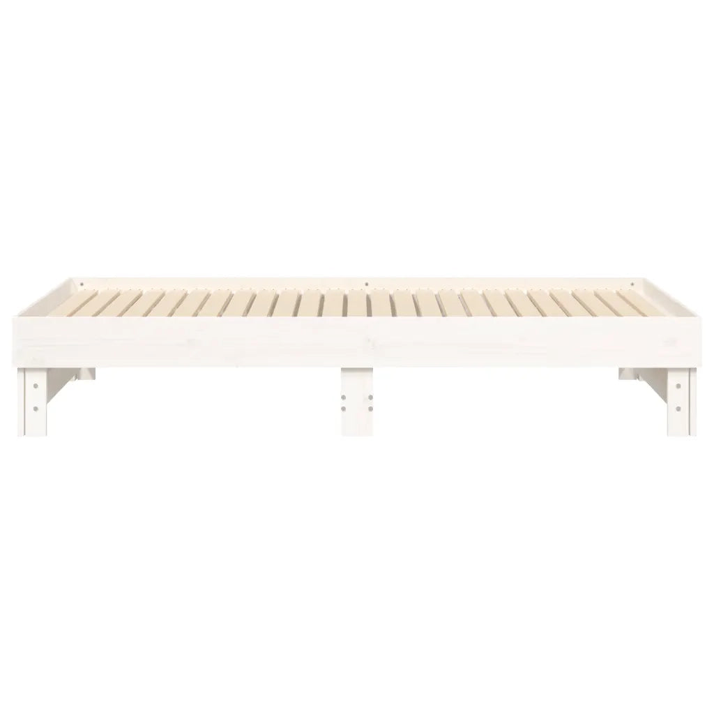 Dormeuse Estraibile Bianca 2x(90x190) cm Legno Massello di Pino 823390