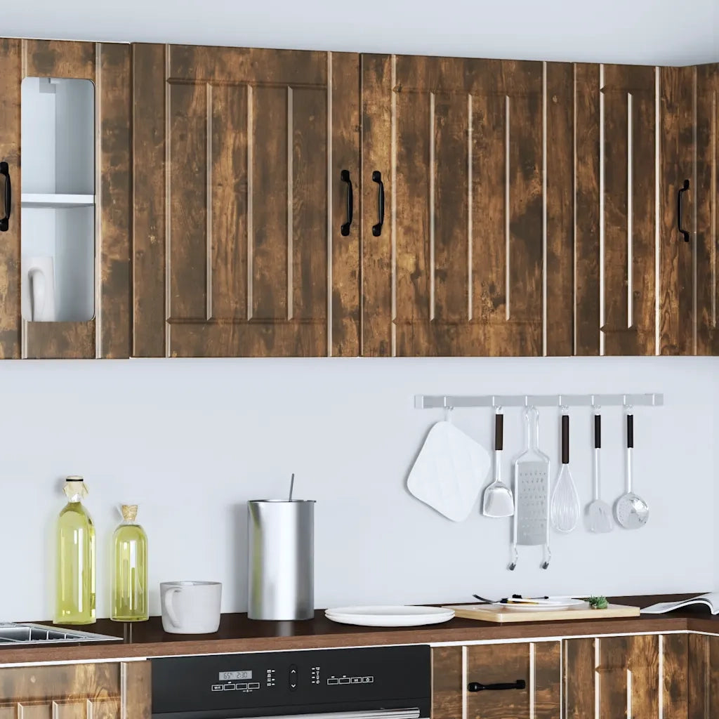 Pensili da cucina 2 pz finitura Lucca in rovere affumicato in Legno Multistrato 853808
