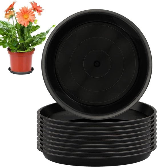Pompa per piante in plastica nera rotonda, 10 pezzi, 15 cm - per vasi per piante e vasi fiori interni ed esterni