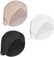 Bicchieri per capelli - Colore uniforme - Respiranti e comodi - Stile turbante - Copertura totale - Adatto per donne - 3 pezzi