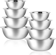 Set di 8 Commensali in Acciaio Inossidabile - Capacità 0,9 l/1,6 l/2 l/2,6 l - Ideali per Bollitori e Servizio