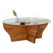 Califfi, Tavolino da Salotto Portariviste, 92x92x36h cm Marrone Quercia