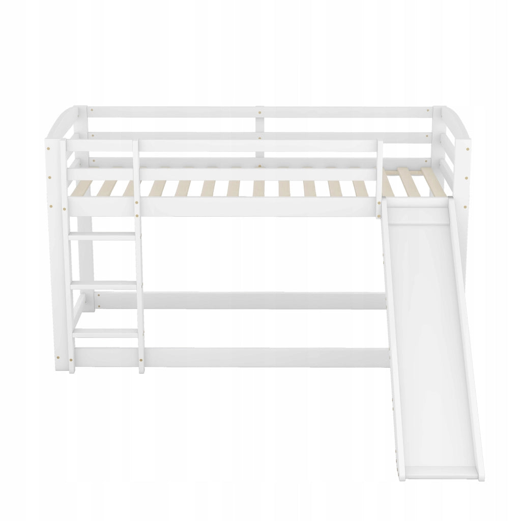Letto a castello 90x200 - Xylo - Bianco con scivolo senza materasso