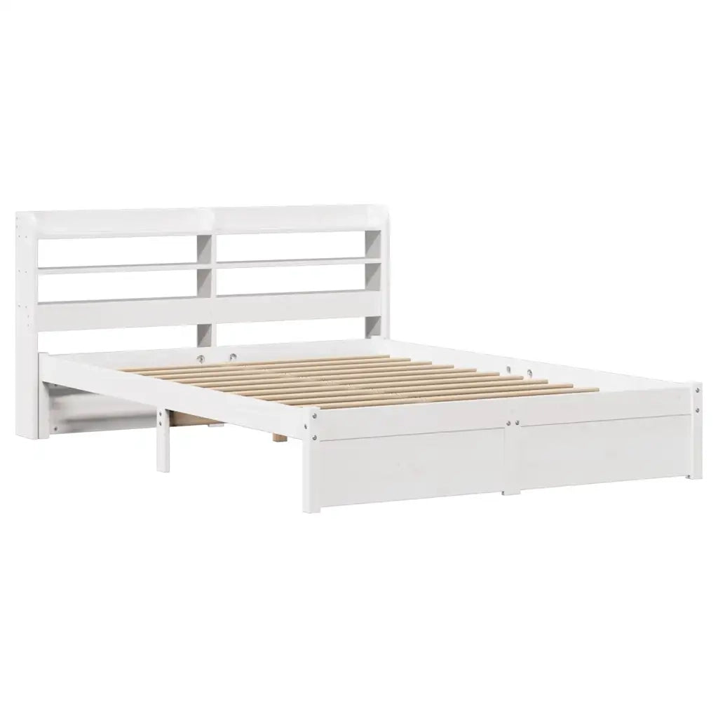 Giroletto con Testiera senza Materasso-Struttura Letto Bianco 140x190 cm 320652