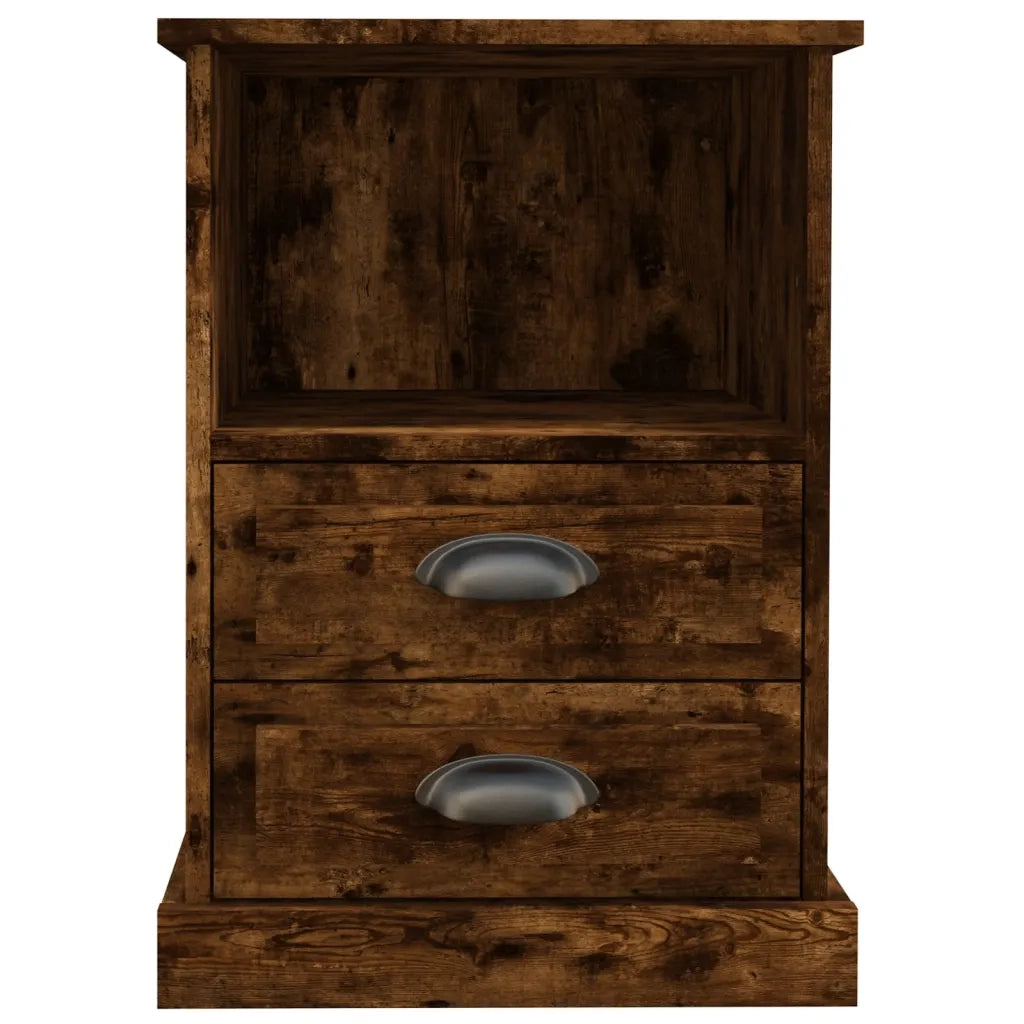 Comodini 2pz-Set di 2 Tavolino da notte Rovere Fumo 43x36x60 cm
