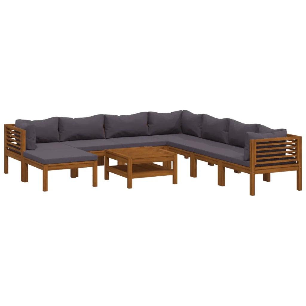 Set Divani da Giardino 9 pz con Cuscini in Massello di Acacia cod mxl 38165