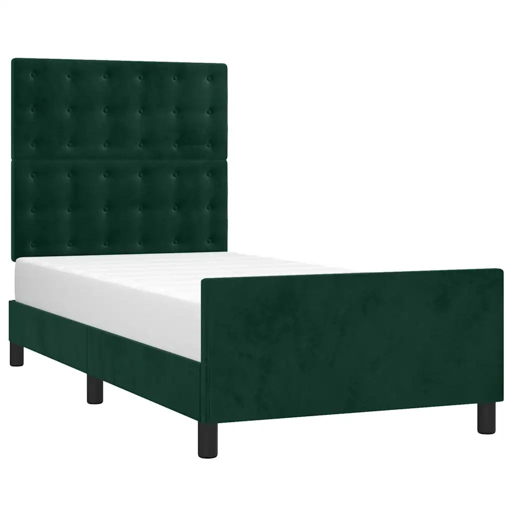 Giroletto senza Materasso-Struttura Letto Verde Scuro 80x200 cm in Velluto 772913
