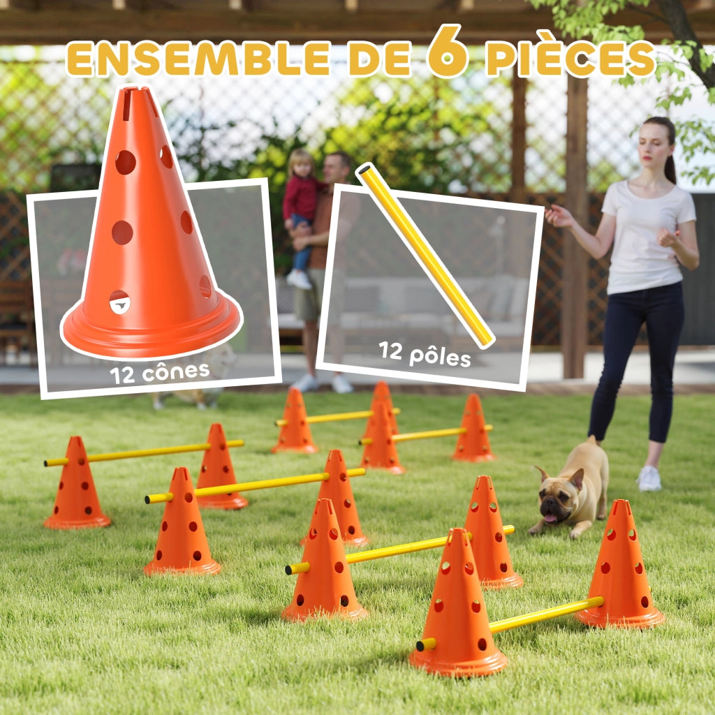 Set Agilit¨¤ per Cani 6 Pezzi con Sacchetto Trasporto ¨C zephmum ¨C Arancione