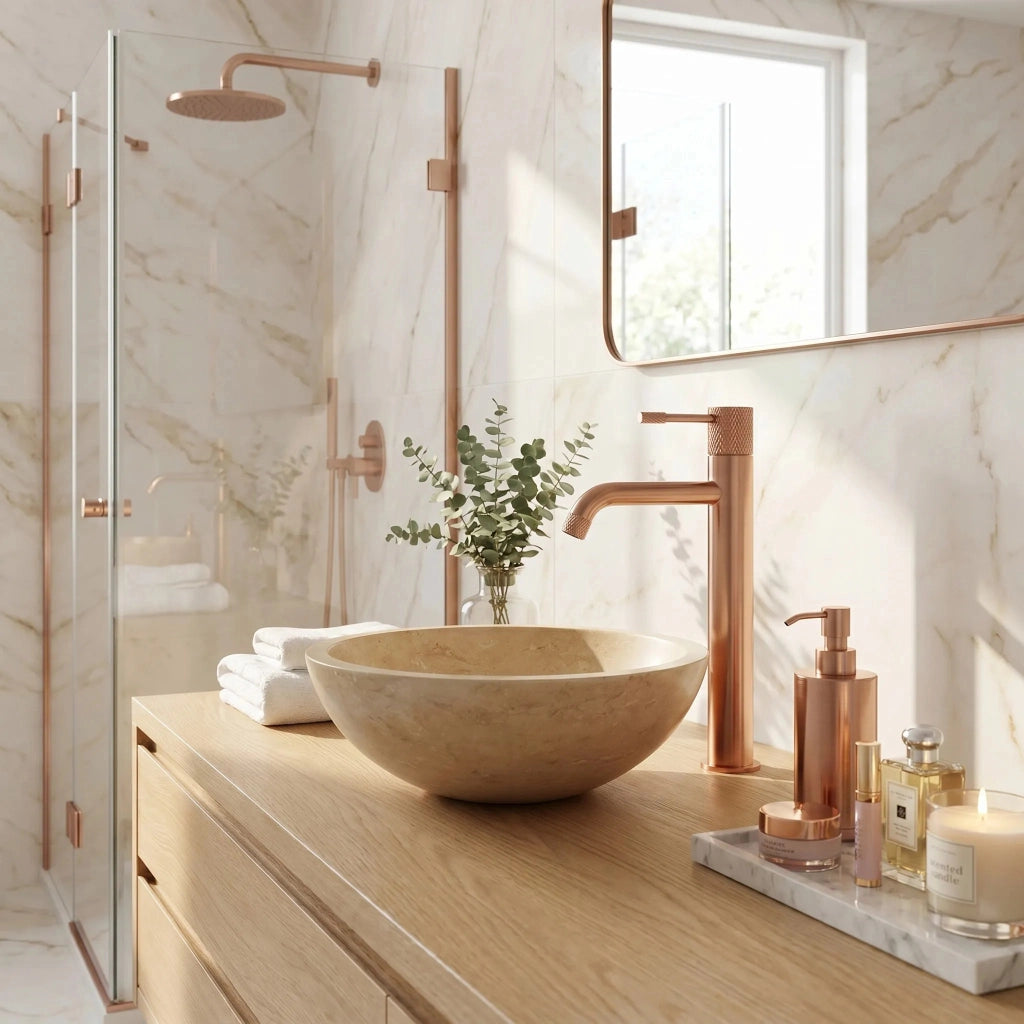 Rubinetto Da Lavabo Rea Venti Brush Copper High