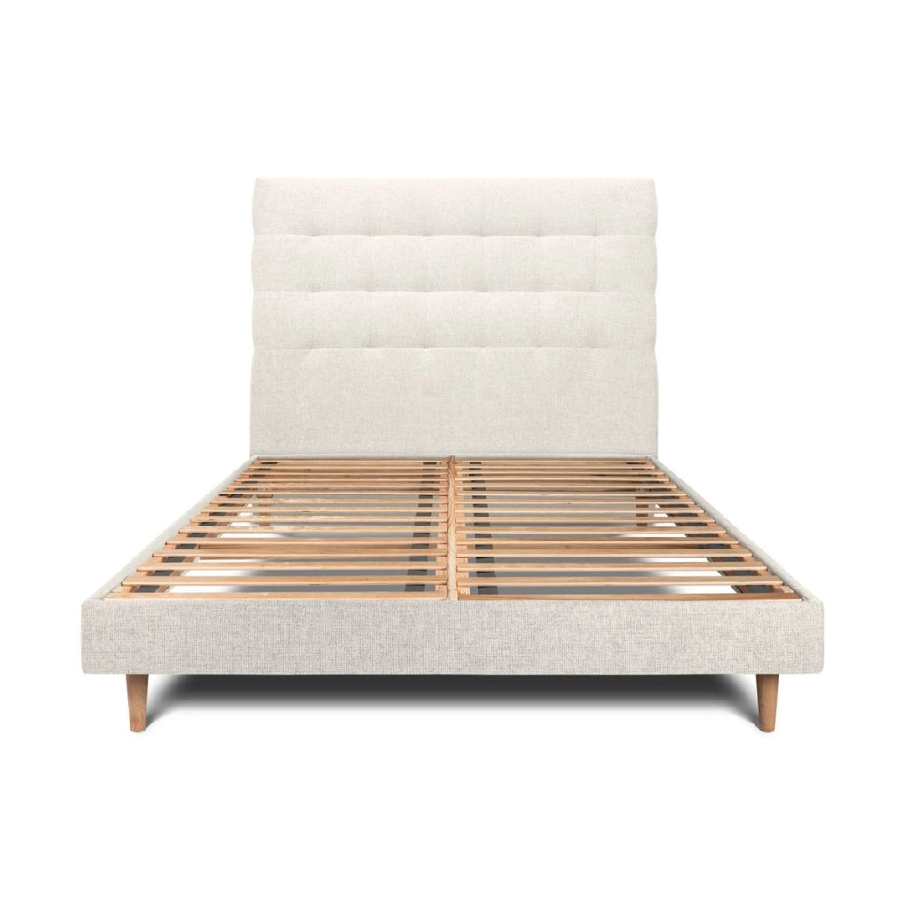 Letto 135x190 cm con testata imbottita - Tessuto Tela opaca