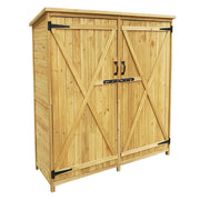 Casetta da giardino con doppie porte 135 x 50 x 162 cm tetto catramato attrezzi 16_0002838