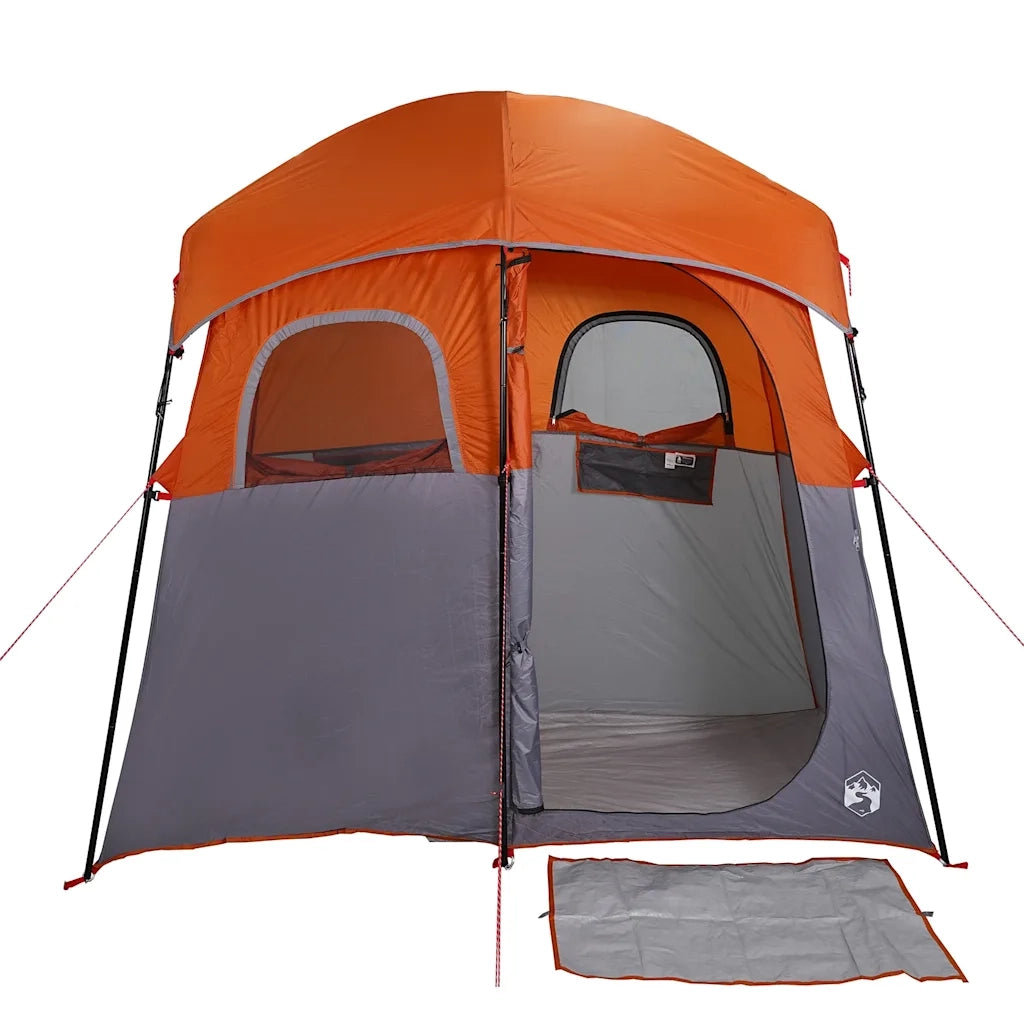 vidaXL Tenda da Doccia 2 Persone Grigio e Arancione Impermeabile