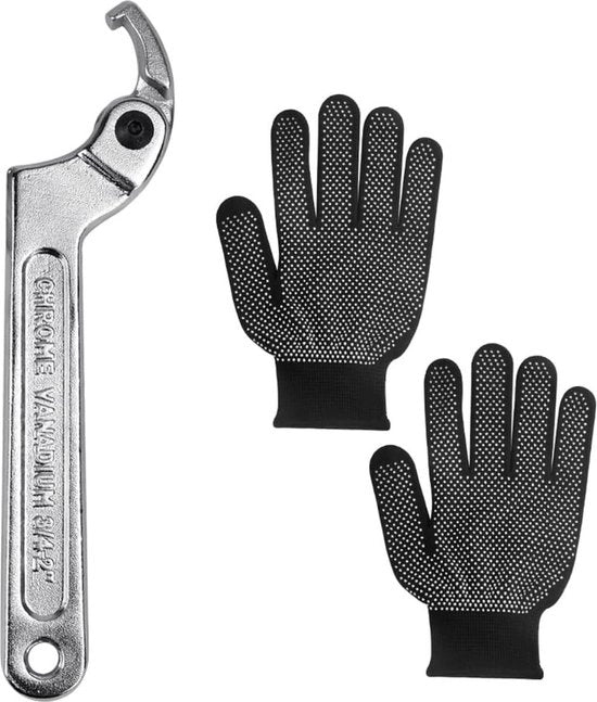 Chiave a morsa regolabile 19-51 mm a morsa C con manubrio in acciaio chrome-vanadio con guanti antiscivolo per viti quadrate (16,5 x 3,5 x 0,5 cm)