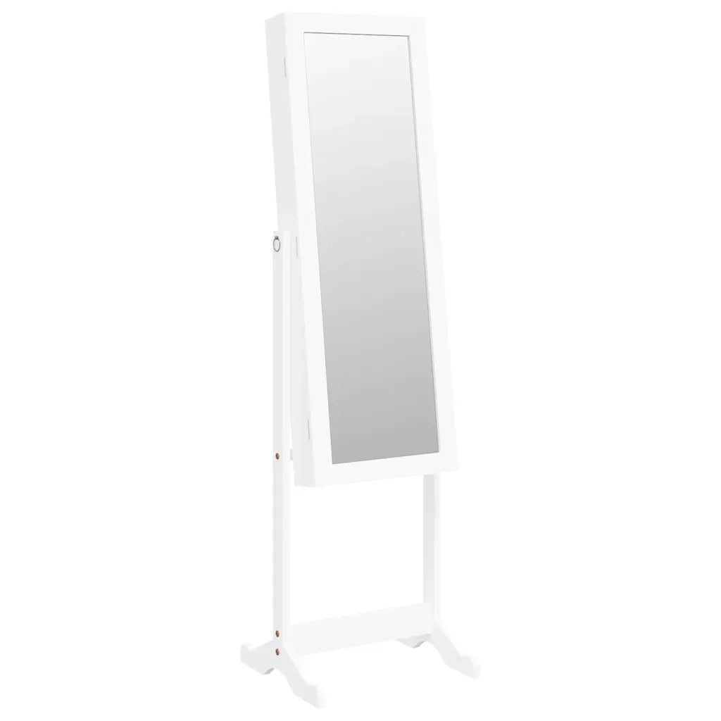 Armadietto Portagioie a Specchio Luci a LED Autoportante Bianco CFW1539416