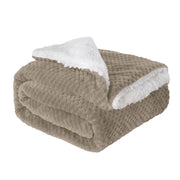 Coperta Plaid in Pile Sherpa Invernale Tinta unita 440 Gr/Mq Beige - Plaid 127x152
