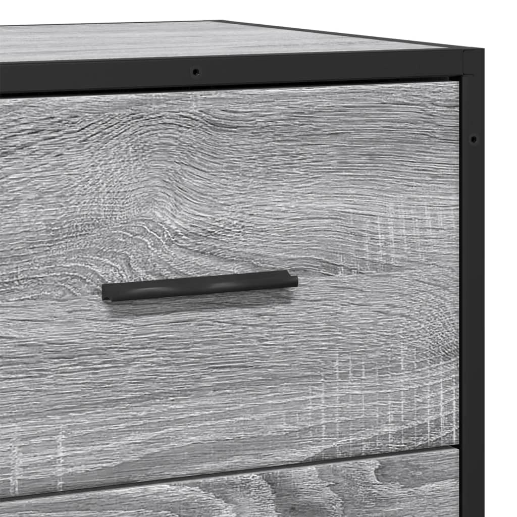Buffet credenza cassettiera mobiletto mobile contenitore organizer cucina soggiorno salotto Sonoma 35,5 x 35 x 76 cm legno ingegnerizzato e metallo grigio 02_0036349