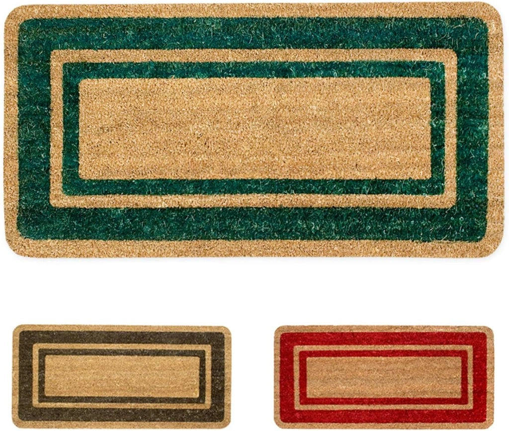 Zerbino Cocco Naturale Esterno Porta Entrata Retro Antiscivolo Raschiafango 50X100 Cm Verde