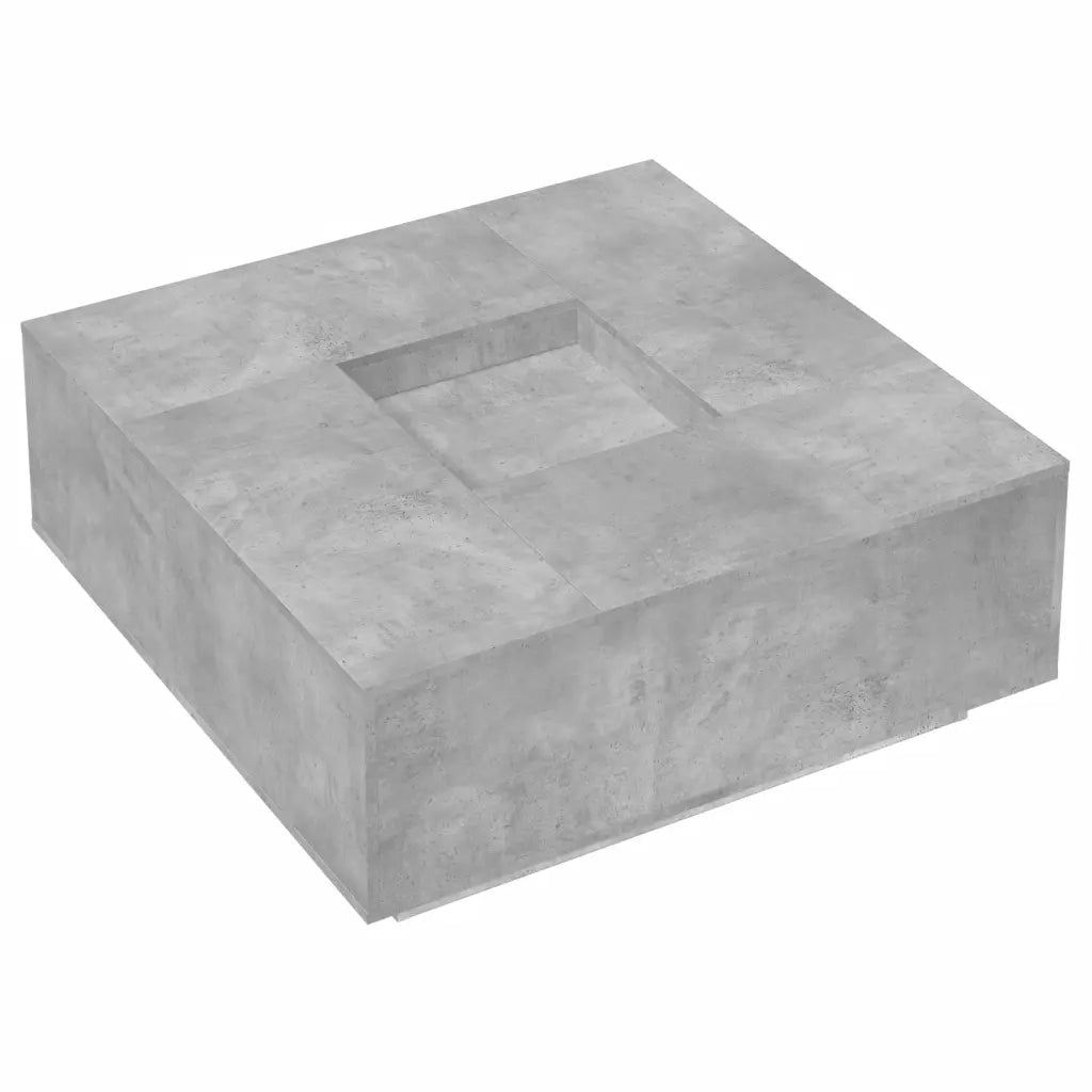 Tavolino Salotto Grigio Cemento 100x100x40 cm Legno Multistrato