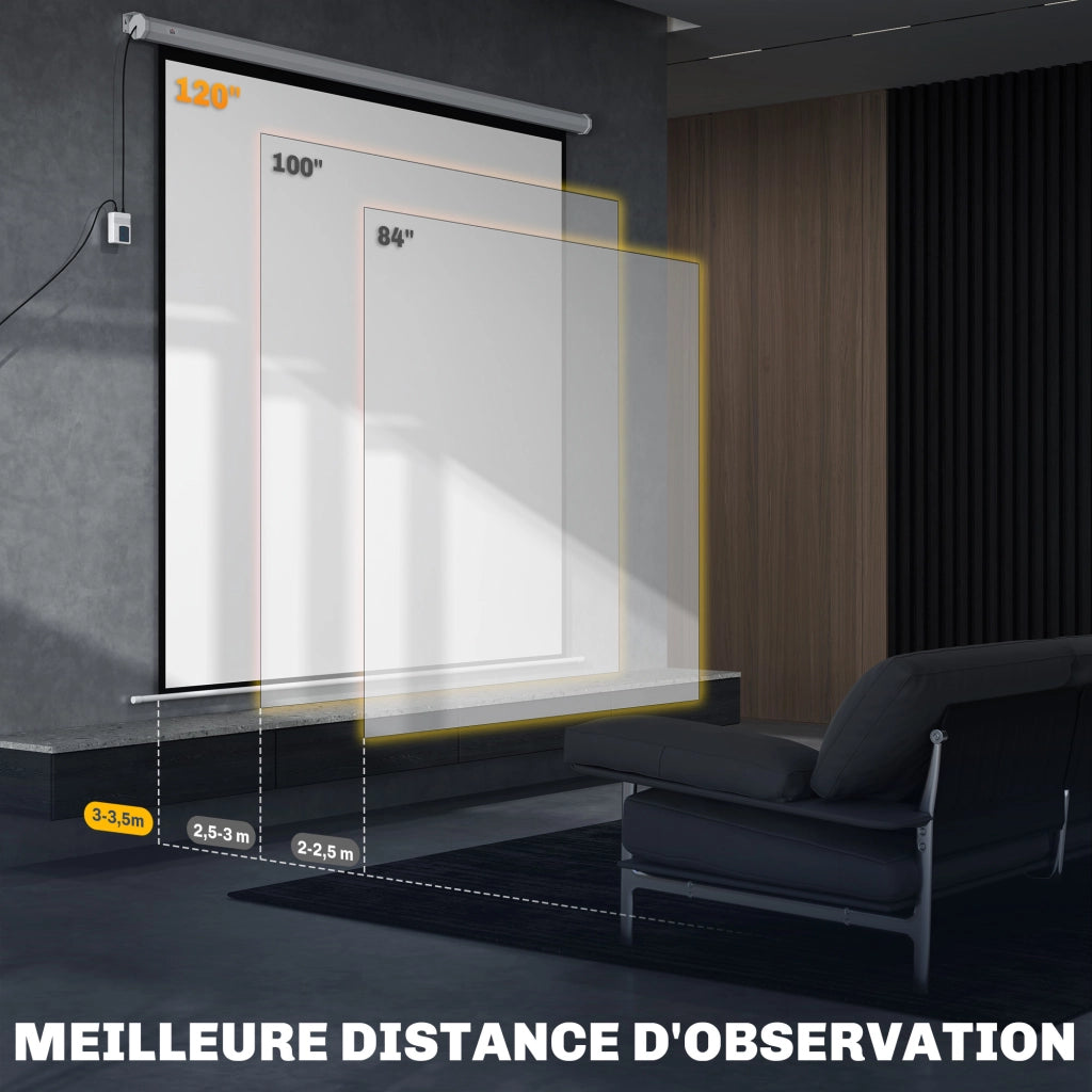 Schermo per proiezioni motorizzato 120 pollici ¨C Minimal ¨C 4K HD elettrico montaggio a parete o soffitto