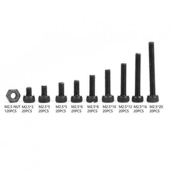 Viti a 6 facce in acciaio inossidabile 12.9 grado - M2.5 - 180 pezzi - 3-20mm - Prezzo competitivo - Viti a testa quadrata