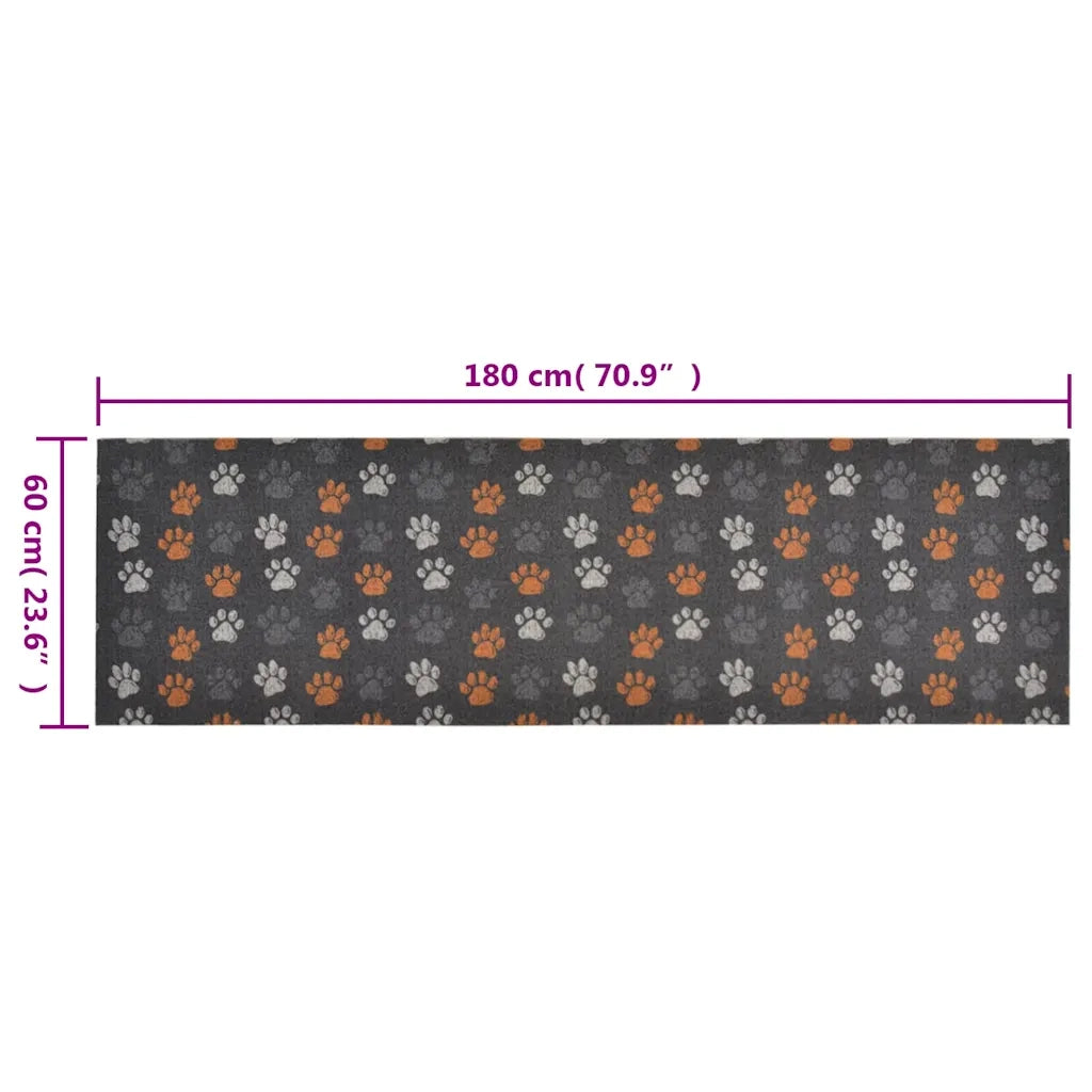 Tappeto da Cucina Lavabile-Tappetino da Cucina Zampe 60x180 cm Velluto