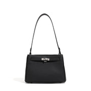 Borsa a mano da donna in vera pelle stile retr¨°, nera.