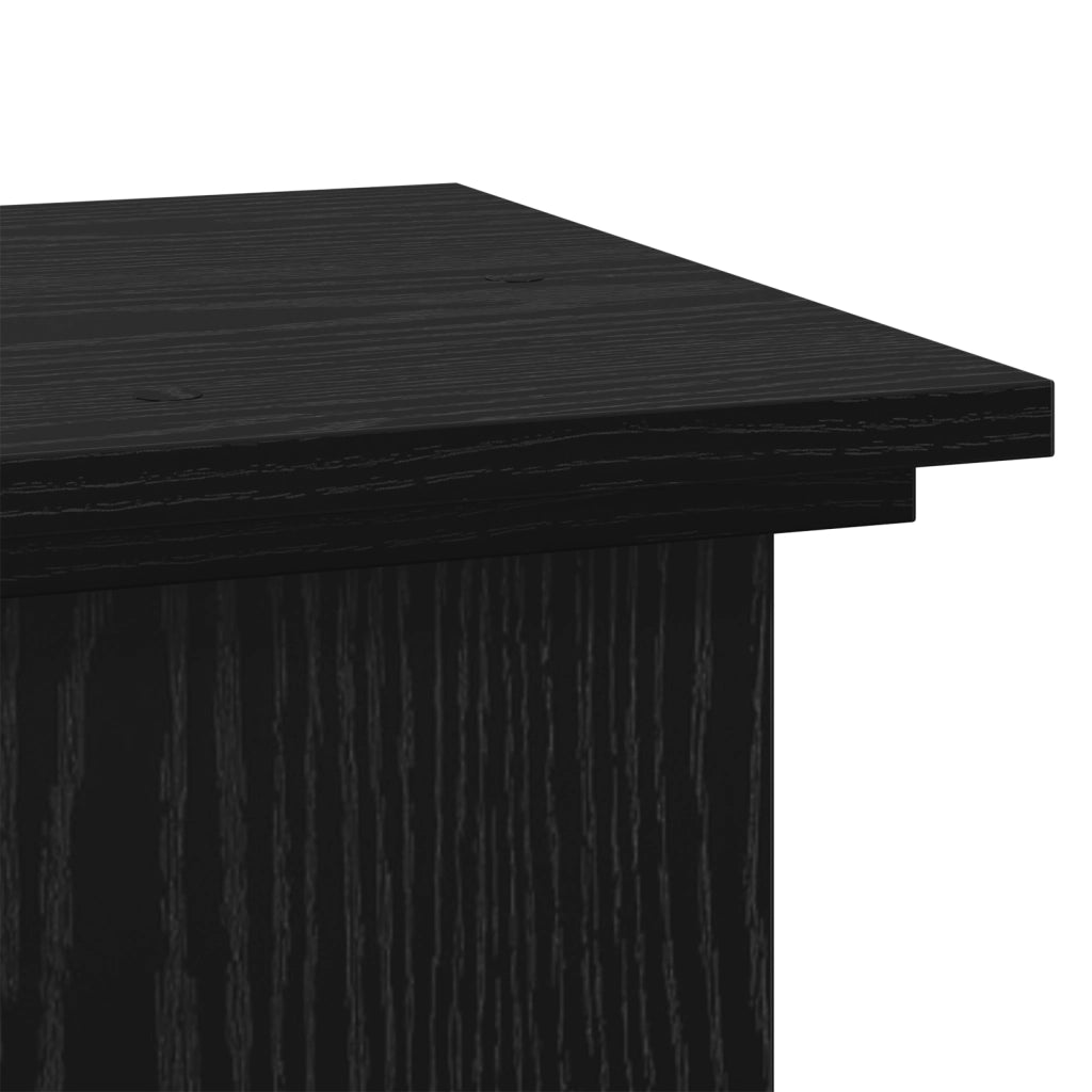 Supporto per Piante Rovere Nero 33x33x60 cm Legno Ingegnerizzato
