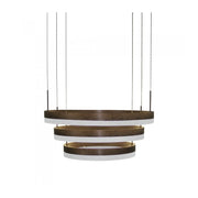 Lampada Led A Sospensione Rotonda Colore Caffe Marrone Tripli Anelli Diametro 600mm 500mm 400mm 3000K 80W Dimmerabile Triac Dimmer SKU-3991