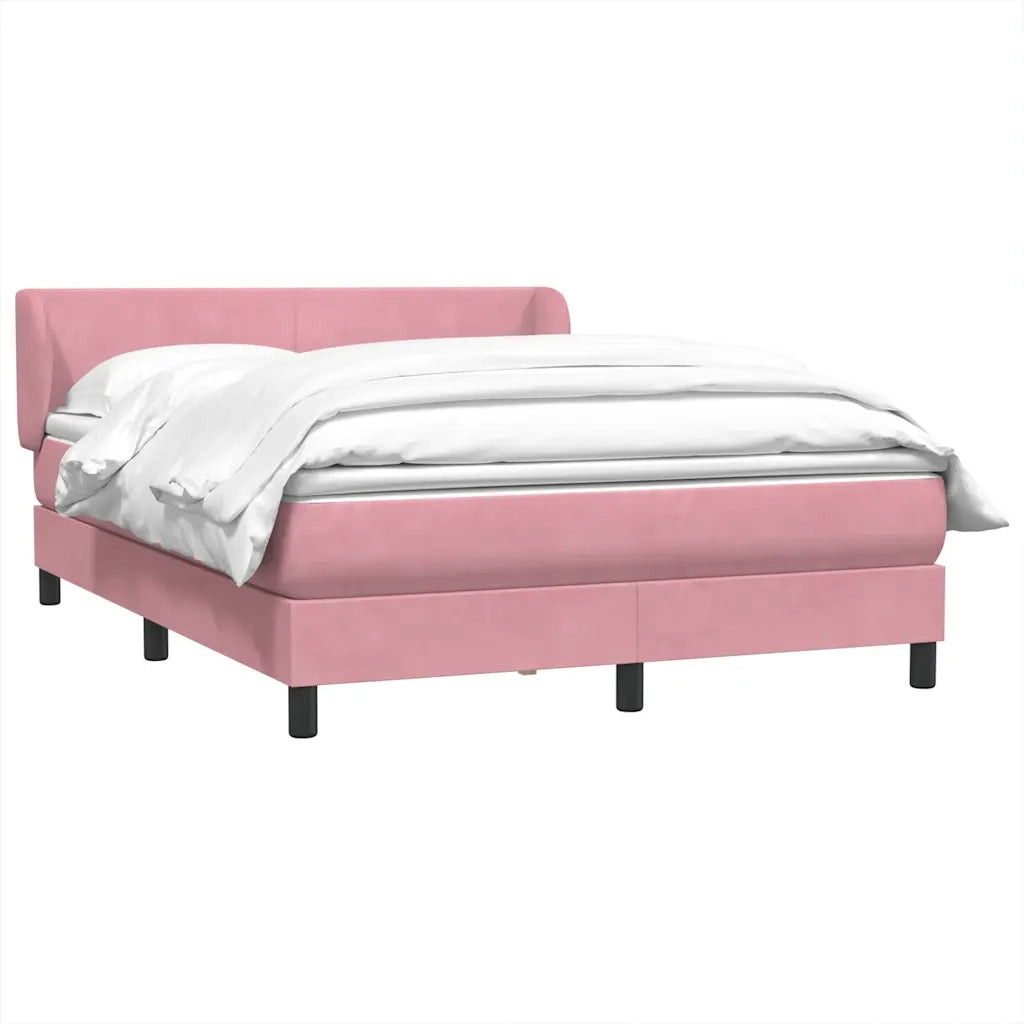Giroletto a Molle con Materasso Rosa 160x220 cm in Velluto 3317408