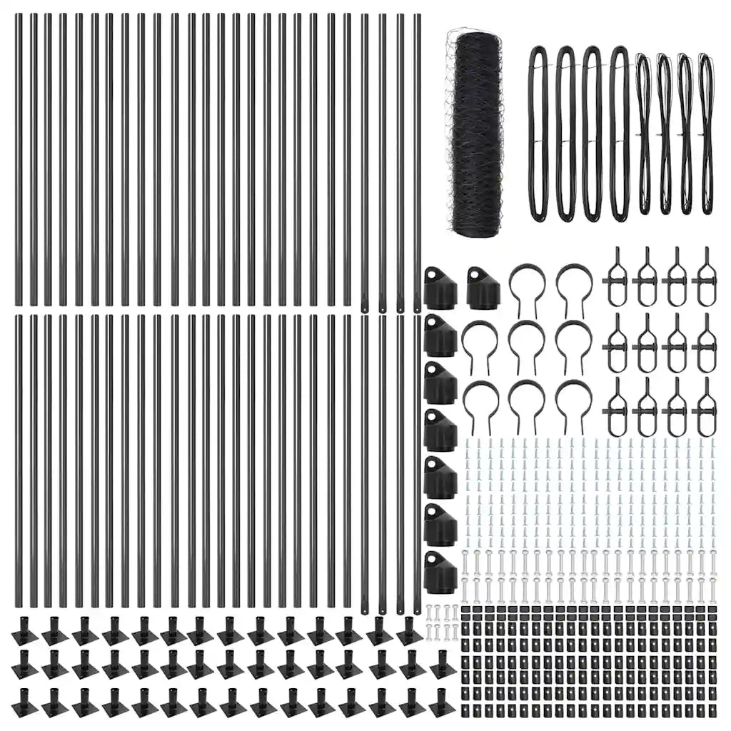 Palo della recinzione Grigio 100 x 0,5 m (maglia di 50 mm)