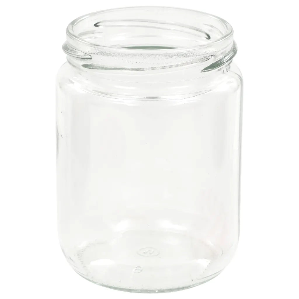 Vaso Marmellata in Vetro Coperchio Bianco e Rosso 48 pz 230 ml
