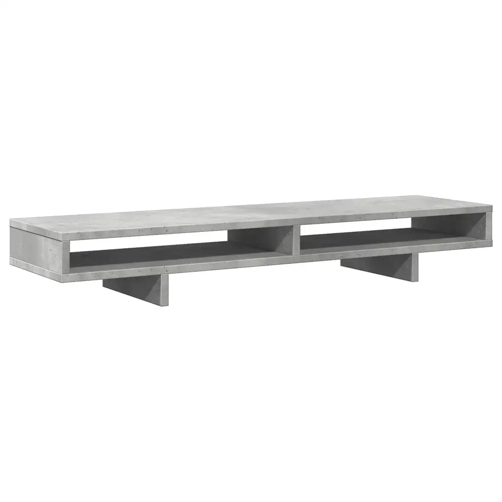 Supporto Monitor Grigio Cemento 100x27x15cm Legno Massello Pino 854754