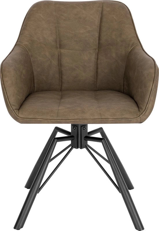Sedia di Lusso - Sedia da Ufficio - Divano - Sedia - Sedia da Cucina di Lusso - Sedia da Salotto - Marrone Scuro - Pelle di Arte