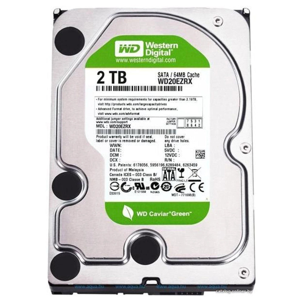 Trade Shop - Hard Disk Interno Western Digital Caviar Green 2tb 3,5" Intellipower 64mb Sata3 -