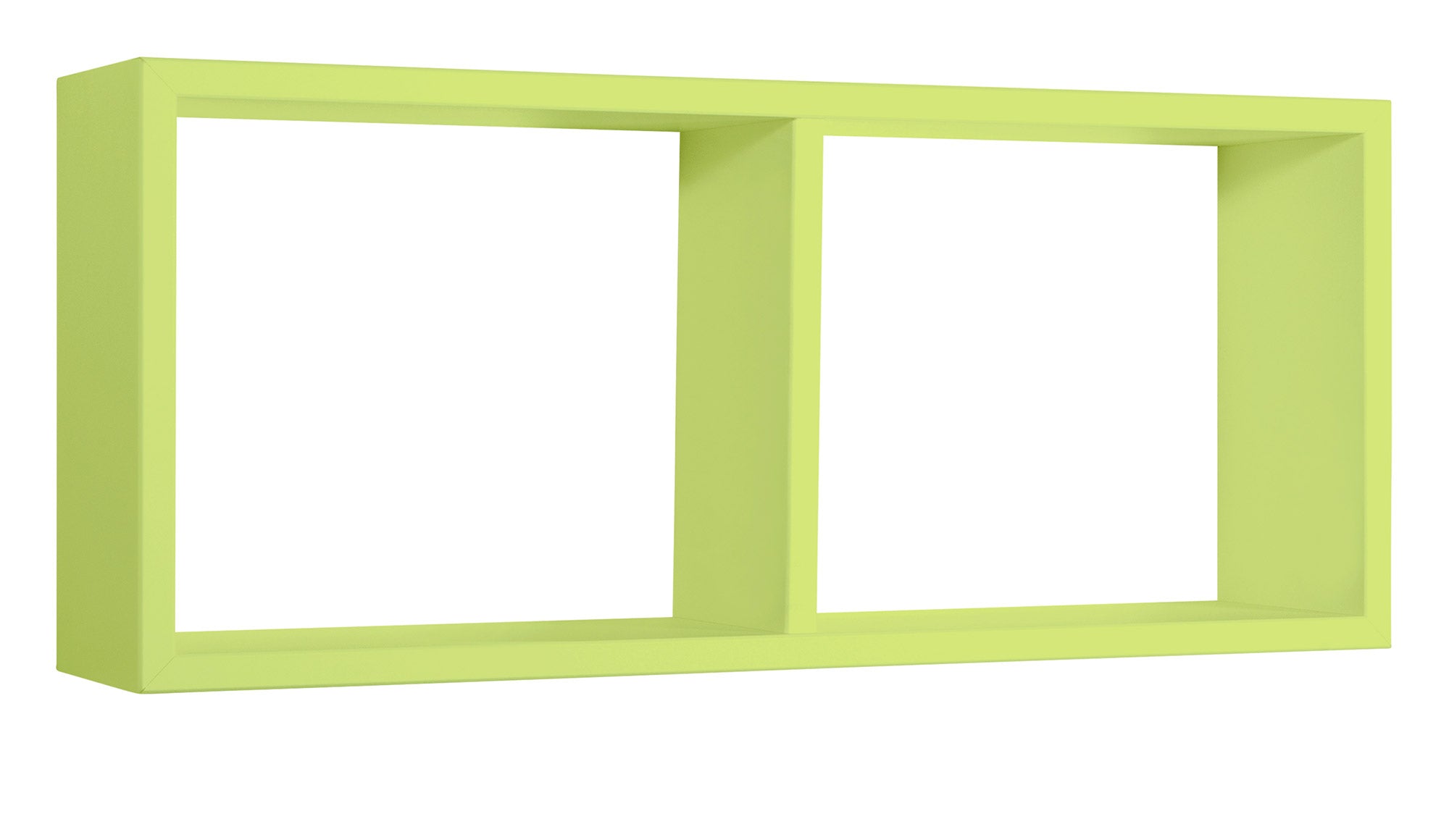 Mensola Rettangolare 2 Scomparti da Parete 70x30x15,5 cm in Fibra di Legno Morgana Verde