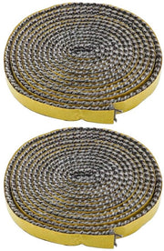 Cerata di Corona - Nastro per Camino Aperto - Sigillante Autoadesivo - Fibra di Vetro - 2mmx10mm - Imballaggio per Caminetto in Legno - Per Fumaiuoli e Camini - 3m