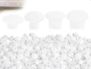 Serrature a vite 140 pezzi - Plastica - Stoppi blindati - Stoppi per fessure - Viti per mobili decorazioni - 4 misure - Finitura bianca - Stoppi per fessure con doppiatore