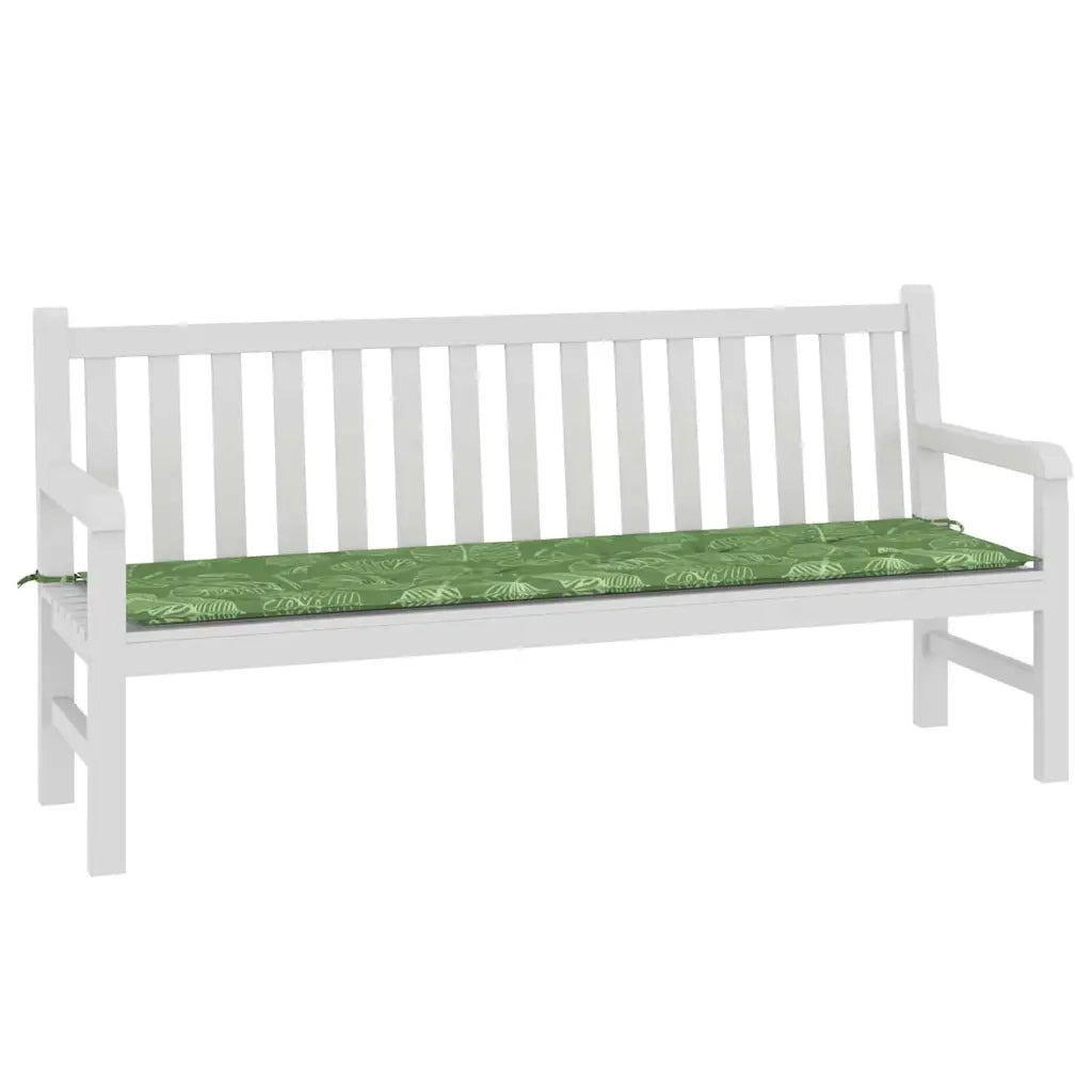 vidaXL Cuscino per Panchina da Giardino Floral Verde 180 x 50 x 4 cm