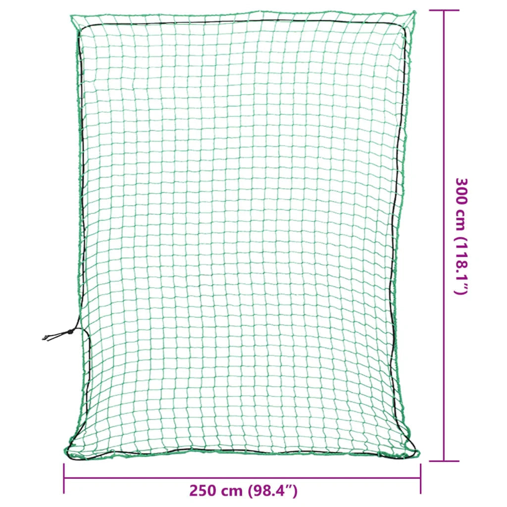 Rete per rimorchio telo di fissaggio del carico portapacchi con corda elastica 3 x 2,5 m PP verde 02_0042196