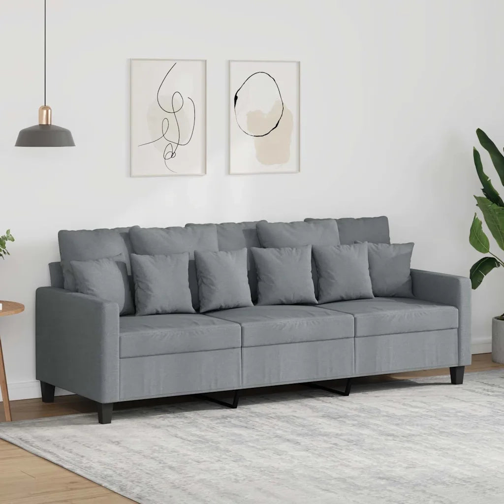 Divano a 3 Posti Grigio Chiaro 180 cm in Tessutocod mxl 83212