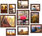 Set di 10 cornici per foto in legno scuro - cornice multifoto per collage - cornice per foto moderna per parete - diverse misure - 10 x 15 cm 13 x 18 cm 20 x 25 cm