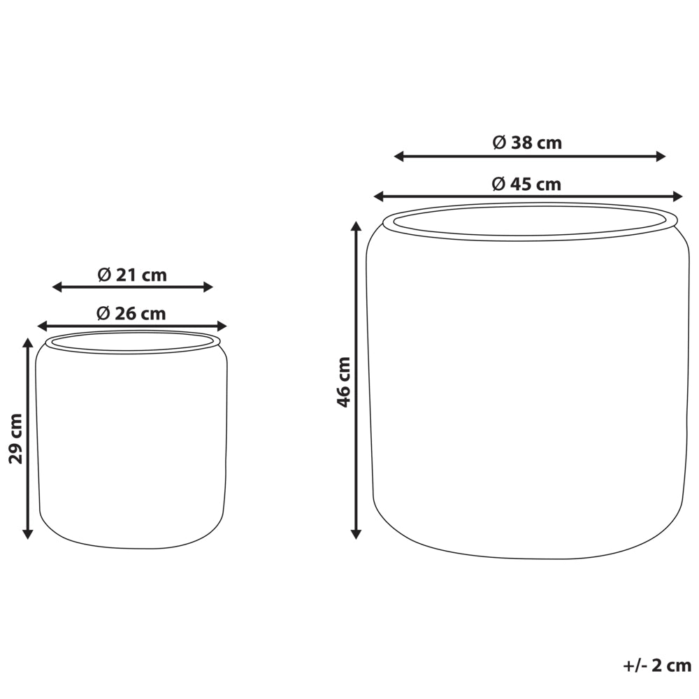 Set di 2 vasi in finto rattan nero per piante con inserto interni ed esterni