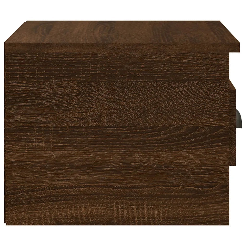 Set di 2 Comodini | Armadio da Notte | Mobiletto da notte a Parete Rovere Marrone 41,5x36x28 cm