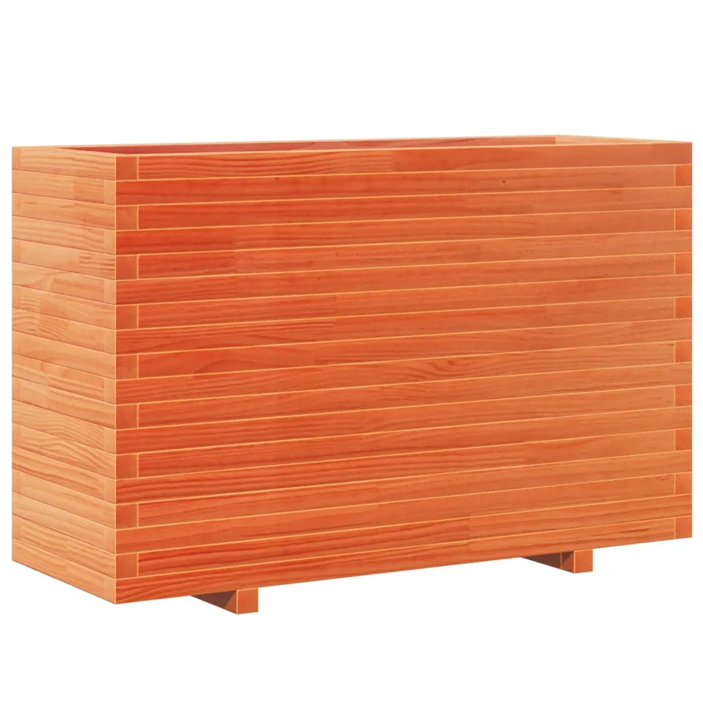 Fioriera Giardino Marrone Cera 110x40x72,5 Legno Massello Pino